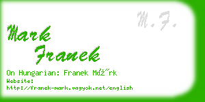 mark franek business card